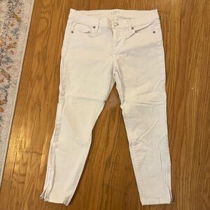 LOFT ankle white jeans
